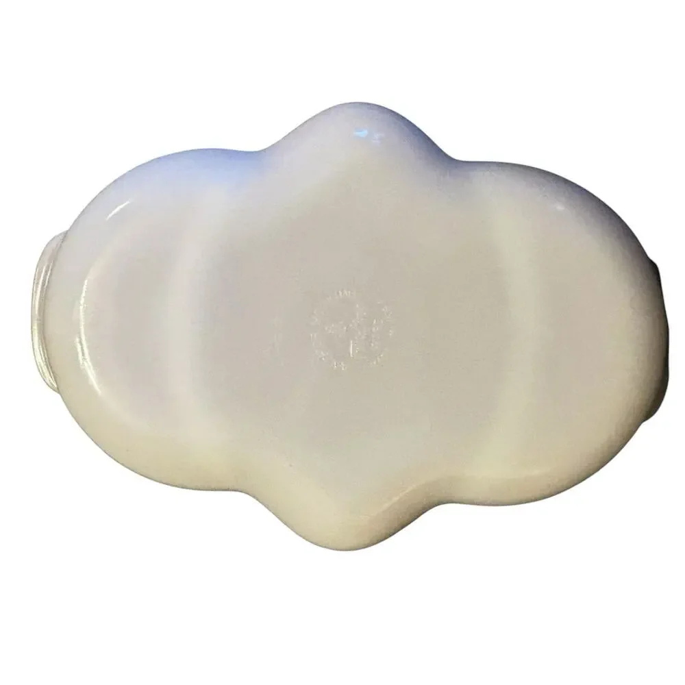 Vintage Fire-King Milk Glass Divided Relish Dish 11